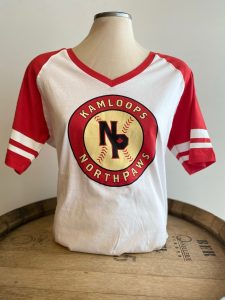 NorthPaws Women’s Red & White Baseball Tee